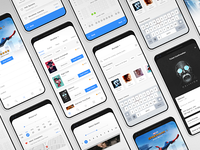 05. BookMyShow App Redesign app booking interaction ios material design movie prototype redesign seats selection showtime ui