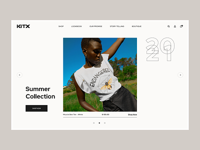 KITX Concept clean design e commerce fashion homepage shopify sustainable ui ux web