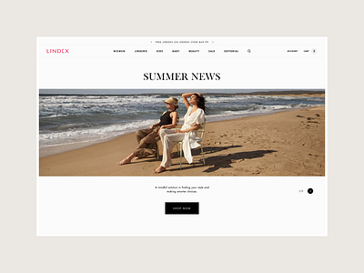 Lindex - Homepage Concept clean design e commerce fashion homepage shopify ux web