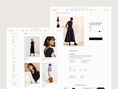 Lindex - Collections & Product Page Concept clean design e commerce minimal product shopify style ui ux