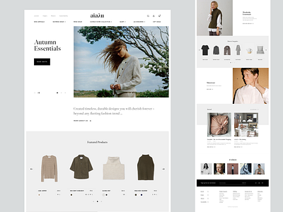 Aiayu - Homepage Concept clean clothing e commerce fashion homepage interface product shopify ui ux web