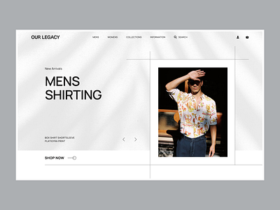 Our Legacy - Homepage Concept clean contrast design e commerce engaging fashion homepage interface product shopify ui ux web