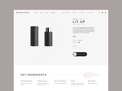 Westman Atelier - Product Page Concept clean design e commerce makeup product quality shopify shopifyplus skin skincare style ui ux