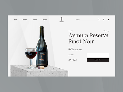 Vivino - Product Page Concept clean contrast design drink drinks e commerce light luxury minimal product shopify shopifyplus style ui ux wine