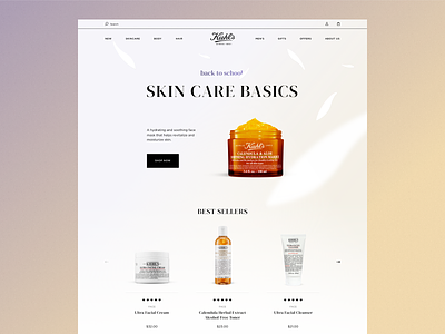 Kiehl's - Homepage Concept beauty design ui e commerce new product shopify skin skincare style ux web