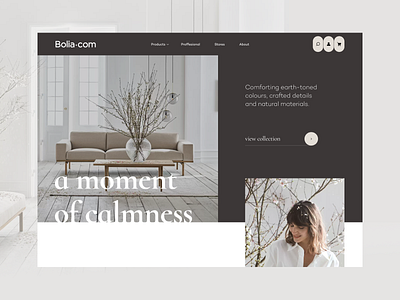 Bolia - Homepage Concept clean design e commerce furniture homepage new product shopify sofa ui ux web