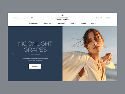 Georg Jensen - Homepage Concept clean design e commerce elegant homepage jewellery luxury new product shopify style ui ux web