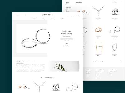 Staurino Fratelli Product Listing & Product details black clean contrast design details e commerce fashion product ui ux web white