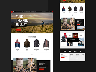 Berg Freunde redesign black clean contrast design e commerce hero hike homepage ui ux web white