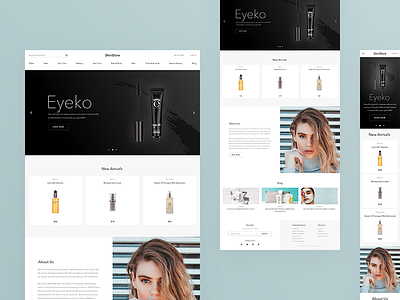 Skin Store Redesign black clean contrast cosmetics design e commerce hero homepage ui ux web white