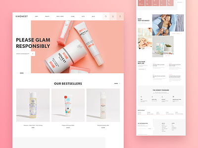 Honest redesign clean contrast design e commerce hero homepage product ui ux web