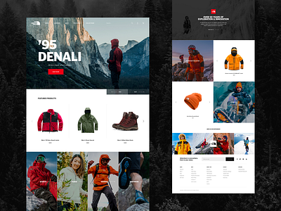 The North Face Redesign clean design e commerce fashion hero homepage product redesign ux web