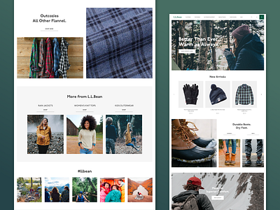 L.L.Bean Redesign bold clean contrast design e commerce homepage product redesign ui ux web