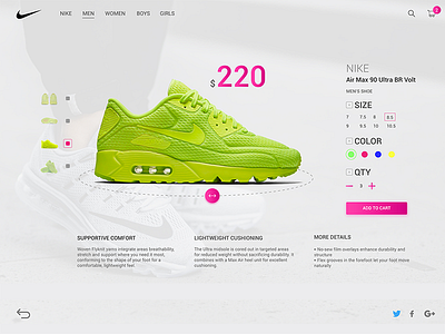 Nike Air Max 90 interface nike nike air shoes shop ui ux web