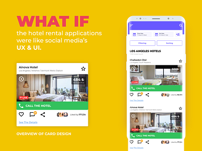 Hotel application like soical media's experience app design card design icon information architecture mobile app design mobileweb ui ux design uidesign ux design uxdesigner