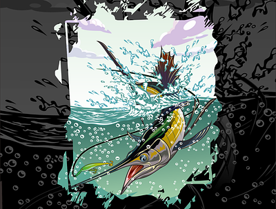 Sailfish Fishing Illustration fishing fishing illustration marlin fishing offshore sailfish fishing illustration