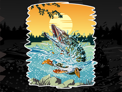 Pike Fishing Illustration pike fishing illustration