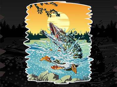 Pike Fishing Illustration pike fishing illustration