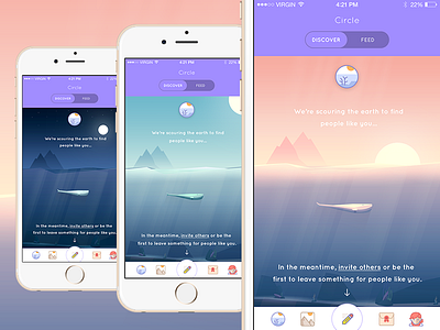 BetterCompany Empty Designs adventure create discover illustration ios journey mobile start time ui waiting whale