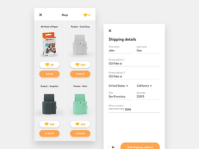 Prynt Shopping Experience address app buy complete ecommerce ios mobile purchase shipping shop store