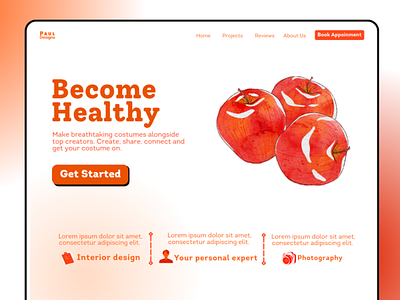Eat Apples And Be Healthy canva design figma graphic design illustration ui ux web ui ux webflow website website design