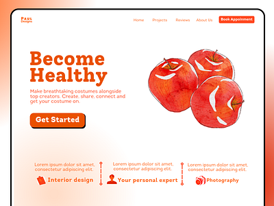 Eat Apples And Be Healthy Landing Page - Light branding canva design figma graphic design illustration logo ui ux vector web ui ux webflow website website design