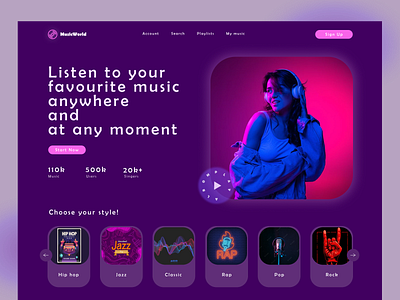 MusicWorld design web design