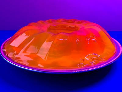 Jolly Jelly - UFO blue design dessert food fooddesign gelatine jello jelly led ledlight orange photo photography setdesign sweet