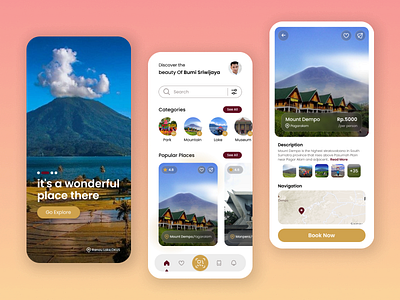 Pesona Sriwijaya - Travel App app mobile app travelapp ui