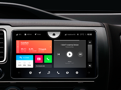 Car Dashboard UI car dashboard digital integration interface mobile music player touch ui ux