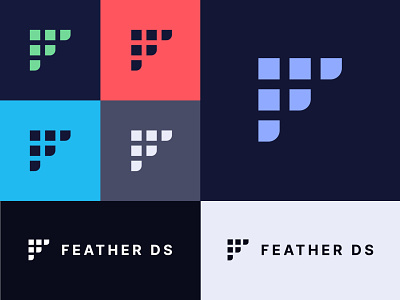 Feather DS Logo brand branding design design system digital f feather graphic design grid icon iconography icons illustration logo logo design logotype typography ui vector