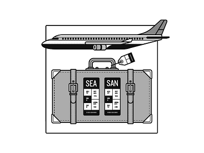 Scrapped Mural Panel airliner airplane branding design icon iconography icons illustration jet luggage luggage tag mortgage passenger plane san diego seattle tag ticket typography vector