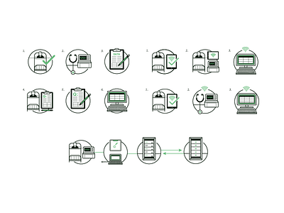 CC care computer connected data design device healthcare hospital icon iconography icons illustration medical mobile nanthealth paperwork patient server technology vitals