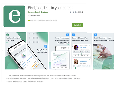 Experteer App Store app app store graphic design playstore