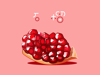 Pomegranate 2d fruit illustration pomegranate