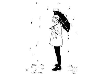 Alone time #15 alone illustration people rain young