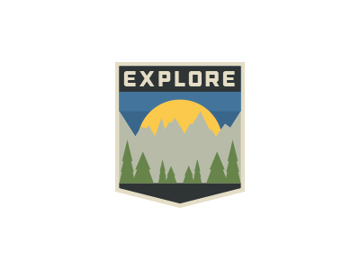 Explore Badge adventure badge design explore flat graphic icon