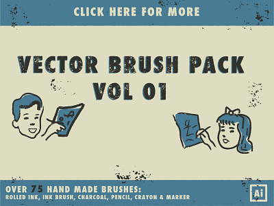 Vector Brush Pack Vol 01 artbrush brush creativemarket illustrator retro texture vector vintage