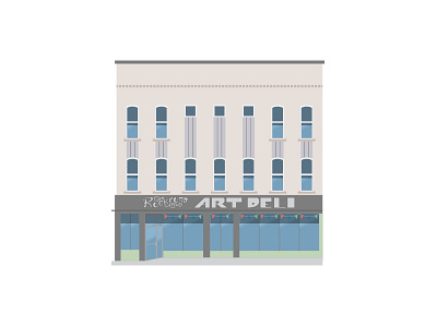 Rockford Art Deli buildings design illustration minimal