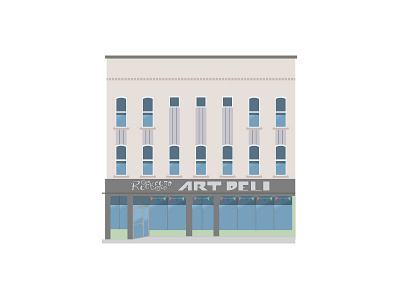 Rockford Art Deli buildings design illustration minimal