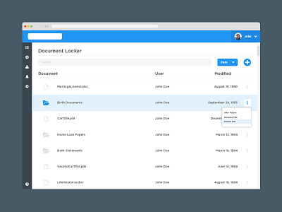 Document Locker UI backend design document file storage ui design