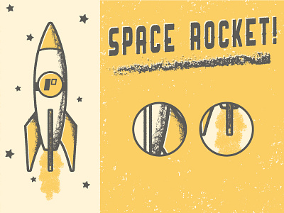 Space Rocket brushes illustration texture