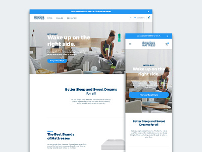 Mattress shop homepage design ui ux web