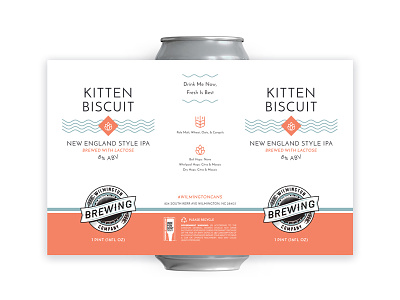 Kitten Biscuit New England Style IPA beer craft beer dieline label design package design packaging print