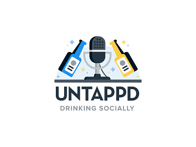 Untappd Drinking Socially Podcast branding illustration logo vector