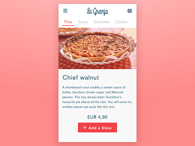 Food shopping UI - La Granja branding food mobile product shop ui ux