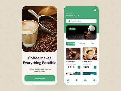 Coffee Products eCommerce app app app design beans coffee coffee cup drink app food app illustration mobile mobile app product design shopping trendy mobile app ui ux web zart