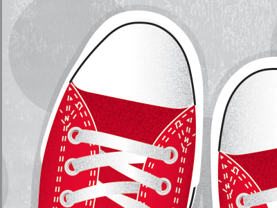 Poster chucks converse illustration polka dots red shoes vector