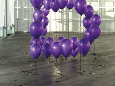 Balloon Installation balloon installation purple typography