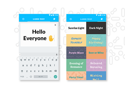 Large Text android app display material design mobile themes